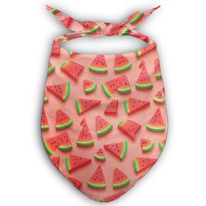 Pink Watermelon Bandanas, Summer Fruit Dog Scarf, Pink Accessories for Medium Large Dogs