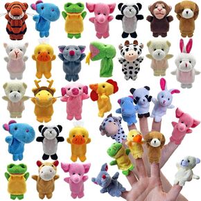 24 PCS Finger Puppets Set Mini Stuffed Animals Finger Puppet Toys for Storytelling Playing Teaching Shows Playtime Schools Birthday Party Gift Favor Supplies