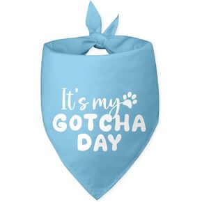 It's My Gotcha Day Dog Bandana Adoption Day Dog Bandana Blue Dog Bandana Pet Bandanas for Dogs Funny Cute Dog Bandana Photo Prop Pet Scarf Accessories for Pet Dog Lovers Gifts