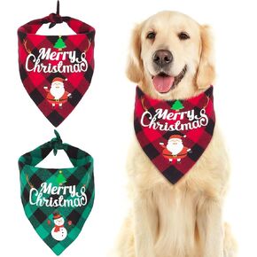Christmas Dog Bandanas Christmas Scarf for Large Dogs for Dog Buffalo Plaid Dog Holiday Bandanas for Large Breed Christmas Bandanas for Dogs L XL XXL Scarf Dog Christmas Clothes…