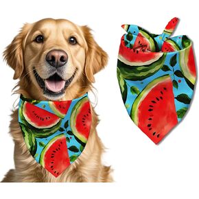 Watermelon Dog Bandana, Pet Scarf, Pet Accessories Printed Bibs, Square Adjustable Girl or Boy Dog Scarf Pink