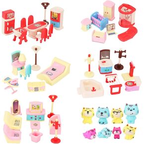 50 Pack Kids Little Dollhouse Furniture Toys House Big Dreams for Baby Children Girls Boys Age 3+