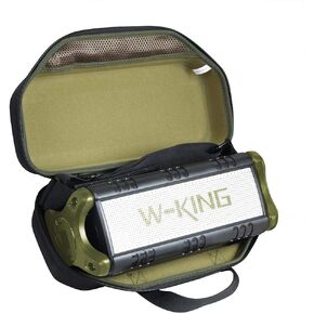 Hermitshell Hard Travel Case for W-KING 50W Wireless Bluetooth Speakers (Black+Green)