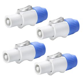 Kakabuble Heavy-Duty PowerCon Connectors - 4-Pack, 3-Pin AC Male, 250V 20A, High-Performance Aviation-Grade for Stage Lighting and Audio Equipment