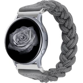 Wearlizer Stretchy Bands Compatible with Samsung Galaxy Watch 7/6/5/4 40mm 44mm/Watch 6 Classic 43mm 47mm/Watch 5 Pro 45mm/Watch 4 Classic 42mm 46mm/Watch 3 41mm/Active 2, 20mm Braided Band Women