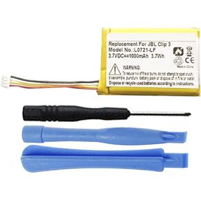 1000mAh L0721-LF Battery Replacement Compatible with JBL Clip 3 Portable Bluetooth Wireless Speaker