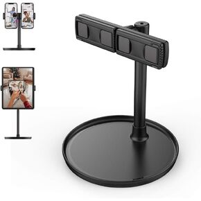 Cellphone Stand&Tablet Holder for Desk,Tablet Desktop Mount,Phone Mount Tripod,Multi-Angle Free Adjustment,360 Degree Rotating, Stable and Durable,Phone Holder Suitable with 4.7-15.6 Inches-Black