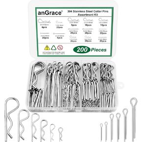 100PCS Cotter Pins Assortment Kit, 6 Sizes Hardware Pins 304 Stainless Steel Cotter Pins Hitch Pin Split Pin Fastener Clip in Saudi Arabia