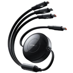 CAFELE Upgraded 100W Multi Charging Cable Retractable USB C Cable, 3 in 1 Fast Charging Cord Multiple Ends with USB C, USB L, Micro USB, Chargers for Multiple Devices Phone 14 Galaxy MacBook Pad, 4ft