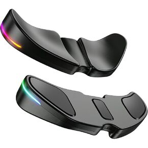 HornsX1 Right-Handed RGB Ergonomic Gliding Palm Rest for Mouse, Wrist Rest Pad, 3 RGB Lighting Modes, Reduce Wrist Pain, Anti-Fatigue, for Gaming/Office Work Casual Use - Black2, 1 PCS