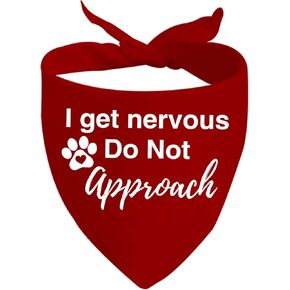 JXGZSO 1 Piece I Get Nervous Do Not Approach Dog Bandana Ask to Pet Dog Bandana (Do Not Approach)