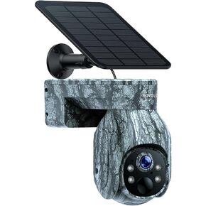 Trail Camera 4G LTE, 2K PTZ Cellular Game Camera Solar with 360° Full View,Live Video, Color Night Vision, Hunting Camera Motion Activated IP66 Waterproof, No WiFi, Remote Phone Access