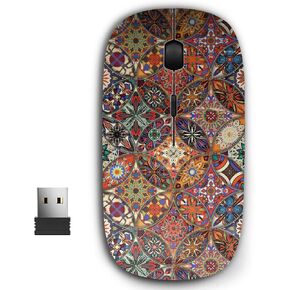 2.4G Ergonomic Portable USB Wireless Mouse for PC, Laptop, Computer, Notebook with Nano Receiver (Decorative Mandalas Vintage)
