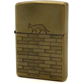 ZIPPO 2BS-CATW Catwalk Lighter, Brass Satin, Cat, Cat, Double Sided