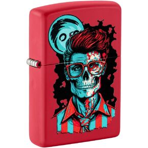 Zippo Dapper Skeleton Design Red Matte Pocket Lighter