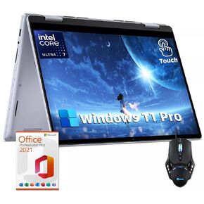 Dell 2024 Newest Inspiron 2-in-1 Laptop, 14" FHD + Touchscreen, Intel 10-Core 7 150U Processor, 32GB DDR5, 2TB SSD, Wi-Fi, Bluetooth, Windows 11 Pro, with Microsoft Office Lifetime License