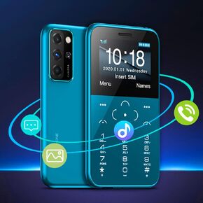 Yoidesu Super Small Mini Cellphone, Dual SIM Tiny Mobile Phone Ultra Thin Card Phone for Kids Children Students, No Games No Recreation Pocket Cell Phone, 800mAh Battery Backup Phone