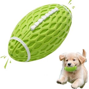 Small Dog Toys, Squeaky Dog Football Toy for Puppy, Rubber Tough Dog Toy Ball, Durable Rugby Dog Toys for Small Dogs, Dog Chew Toys, Orange, Small