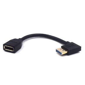 MysRuida 15cm DisplayPort 8K Extension Cable, 90 Degree Left Angle DP 1.4 Male to DP 1.4 Female Extension Adapter Extender Cable, Support 8K@60Hz & 4K@ 144Hz (Left Angle)