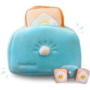 Interactive Squeaky Plush Dog Toy, 3-in-1 Toaster Set for Small, Medium, Large Dogs – Hide and Seek Crinkle Toy, Mental Stimulation & Teething Toy