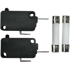 KW3A Microwave Oven Door Switch 16A 125V/250V Door Interloc (2Pcs Normally Open & 1Pcs 3 Insert Foot) with Slow-Blow Ceramic Fuses