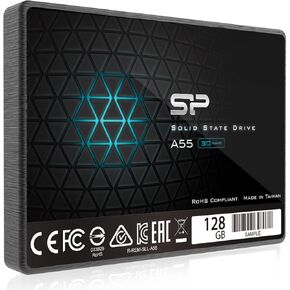 Silicon Power 128GB SSD 3D NAND A55 SLC Cache Performance Boost SATA III 2.5" 7mm (0.28") Internal Solid State Drive (SU128GBSS3A55S25AH)