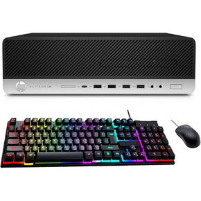 HP EliteDesk 800 G3 SFF Business Desktop, Intel Core i7-6700 3.4GHz Up to 4.0GHZ, 16GB RAM, 256GB SSD, RGB Keyboard, CAM, No DVD, Windows10 Pro (Renewed)