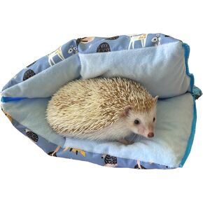 Cute Friendly Zipper Waterproof Portable Sleeping Bag Pouch Hideout Cave Habitat for Hedgehog, Baby Guinea Pig, Hamster, Ferret, Squirrel, Small Animal Bed Nest House Cage Portable Cushion (Green)