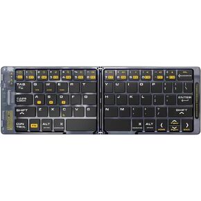 Ultra-Thin Folding Wireless Keyboard,Black Square Mouse
