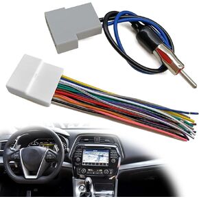 Car Radio Stereo Wire Harness with Antenna Adapter Cable Connector, Radio Wiring Harness Connector Replacement for Nissan 2007-2019/Infiniti 2008-2013/Subaru 2008-2013 w/Antenna Adapter Plug