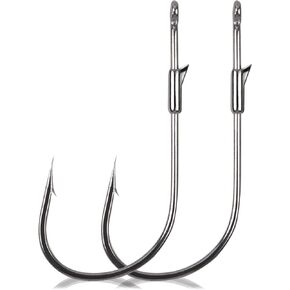 10/20Pcs Professional Fishing Heavy Cover Flipping Worm Hooks, Fishing Bass Texas Rig Drop Shot Rig Hooks for Freshwater Saltwater Fishing Size 4/0