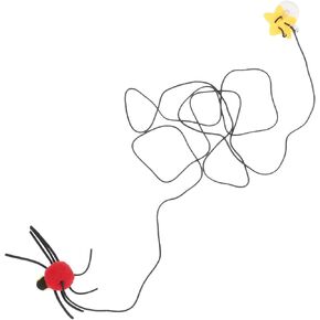 LUOZZY Hanging Door Cat Toy Interactive Door Elastic Cord Toy Kitten Bouncing Plush Spider Toy Indoor Pet Supplies - Red