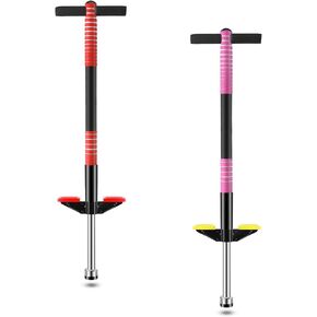 Leitee 2 Pack Pogo Stick for Kids Age 6 and Up, Suitable for 40-80 lbs, Soft Foam Jump Stick, Pogo Stick for Beginners Kids Exercise Body Balance Keep Healthy, Green and Blue