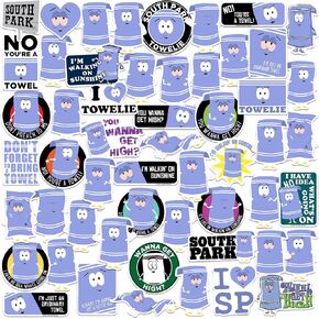Officially Licensed South Park Towelie 50ct Vinyl Large Deluxe Stickers Variety Pack - Laptop, Water Bottle, Scrapbooking, Skateboard, Indoor/Outdoor