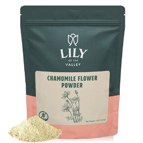 LILY OF THE VALLEY Chamomile Powder - Sourced from Chamomile Flowers - Food Grade for Baking, Cooking, Tea, Summer Drinks - Vegan & Gluten-Free - Packed in Resealable Pouch (16oz, 453g)