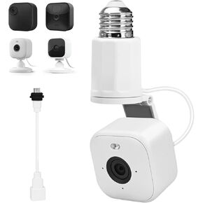 Adjustable Lamp Socket Mount for Blink Outdoor 4 (4th Gen), Blink Outdoor (3rd Gen), Blink Mini/Blink Mini 2, Mount Bracket for Standard E26/E27 Lamp Holders, Easy Installation Without Tools - Black