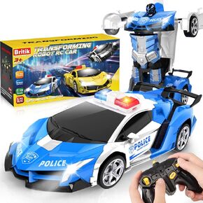 سيارة بريتيك ترانسفورم بجهاز تحكم عن بعد - سيارات RC، تحويل بزر واحد، دوران 360 درجة، مقياس 2.4 جيجا هرتز 1:18، هدية للأطفال من سن 4 إلى 6 سنوات للأولاد والبنات in Kuwait