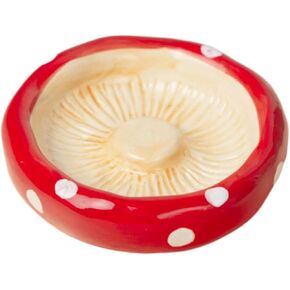 Ceramic Hamster Food Bowl Furniture Outdoor Mushroom Shaped Hamster Habitat for Chipmunk Rats Accessories, Food Bowl B