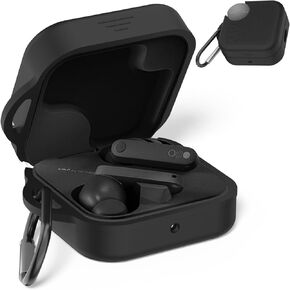 Silicone Cover Case for CMF Buds Pro 2,Protective Earbuds Sleeve Compatible with CMF by Nothing Buds Pro 2,Shockproof Scratch-Resistant Protective Case with Carabiner (Black)