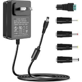 Gonine 9V DC Power Supply Cord, 9Volt 1.5A AC DC Adapter for 9Vdc Arduino UNO R3 Schwinn Bike A10 A20 Crosley Record Player CR8005A Center Positive DC Plug.