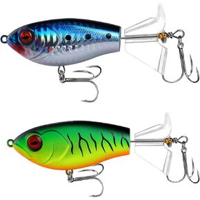 Fishing Lure with Balanced Sound and Splash, 3D Eyes - Top Water Bass Fishing Lures with Sharp Fusion6™ Hooks for Ultimate Bass Lure Performance