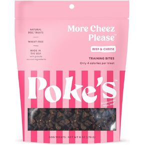 Poke's More Cheez Please Training Treats for Dogs, Beef & Cheese Recipe, Limited Ingredient Natural Dog Treats, Made in USA, Wheat-Free, 8 oz