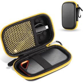 Portable Travel Case for SanDisk Extreme Pro/SanDisk Extreme Portable External SSD 128GB 500GB 1TB 2TB (Black)