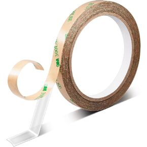 HIKIYEAT Thin Double Sided Tape for Crafts,0.4 inch x36Ft,Removable,Waterproof,Heat Resistant,Clear 300LSE Adhesive Strips for Stick Led Strip Light,Carpet,Poster,Car Decor,Indoor and Outdoor