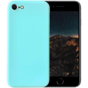 Compatible with iPhone SE 2020 (2nd Gen) or SE 2022 (3rd Gen) Soft Liquid Silicone Gel Cell Phone Mobile Basic Back Case Cover (Blue Gray)