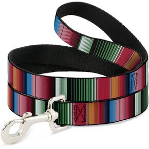 Dog Leash Zarape5 Vertical Multi Color Stripe 6 Feet Long 1.0 Inch Wide