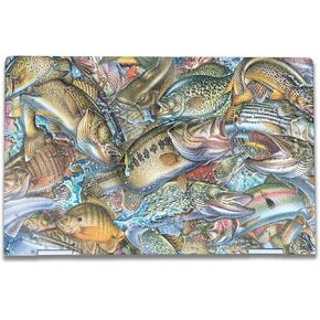 Glossy Glitter Laptop Skin Compatible with HP Envy x360 15.6" (2023) - Action Fish Puzzle - Premium 3M Vinyl Protective Wrap Decal Cover - Easy to Apply | Crafted in The USA by MightySkins