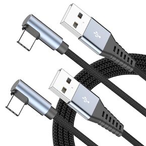 Car Carplay Fast Charging Cable for iPhone 16, 2 Pack 6FT [MFi Certified] USB A to Right Angle USB C Car Charger Nylon Braided Cable Cord for iPhone 16/16 Plus/16 Pro/16 Pro Max/15/15 Pro/15 Pro Max