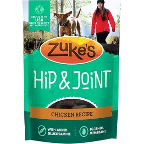 Zukes Hip and Joint Dog Treats, Soft and Chewy Natural Bag of Treats, Hip and Joint Support, Chicken Recipe - 16 oz. Bag