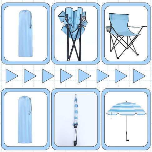 2 Pack Beach Chair with Umbrella for Adults Outdoor in Saudi Arabia